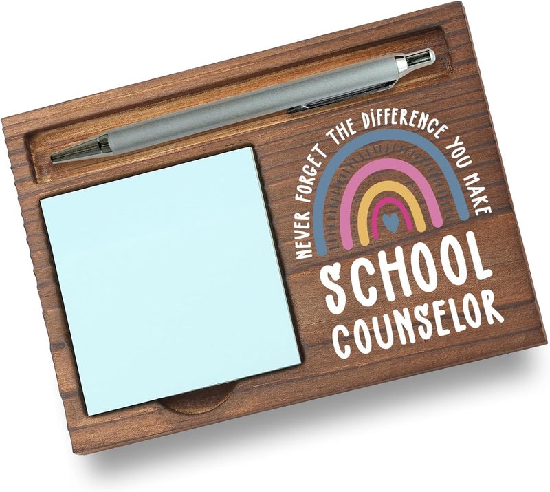 Pariveca School Counselor Gifts Sticky Note Holder, Thank You Gift for School Counselor Office Recognition for Education Appreciation Week, Birthday or Holiday Graduation Self-Stick Note Pad Holders PB018 - Image 1
